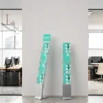 bilder som viser brosjyrestativet / produktet i bruk